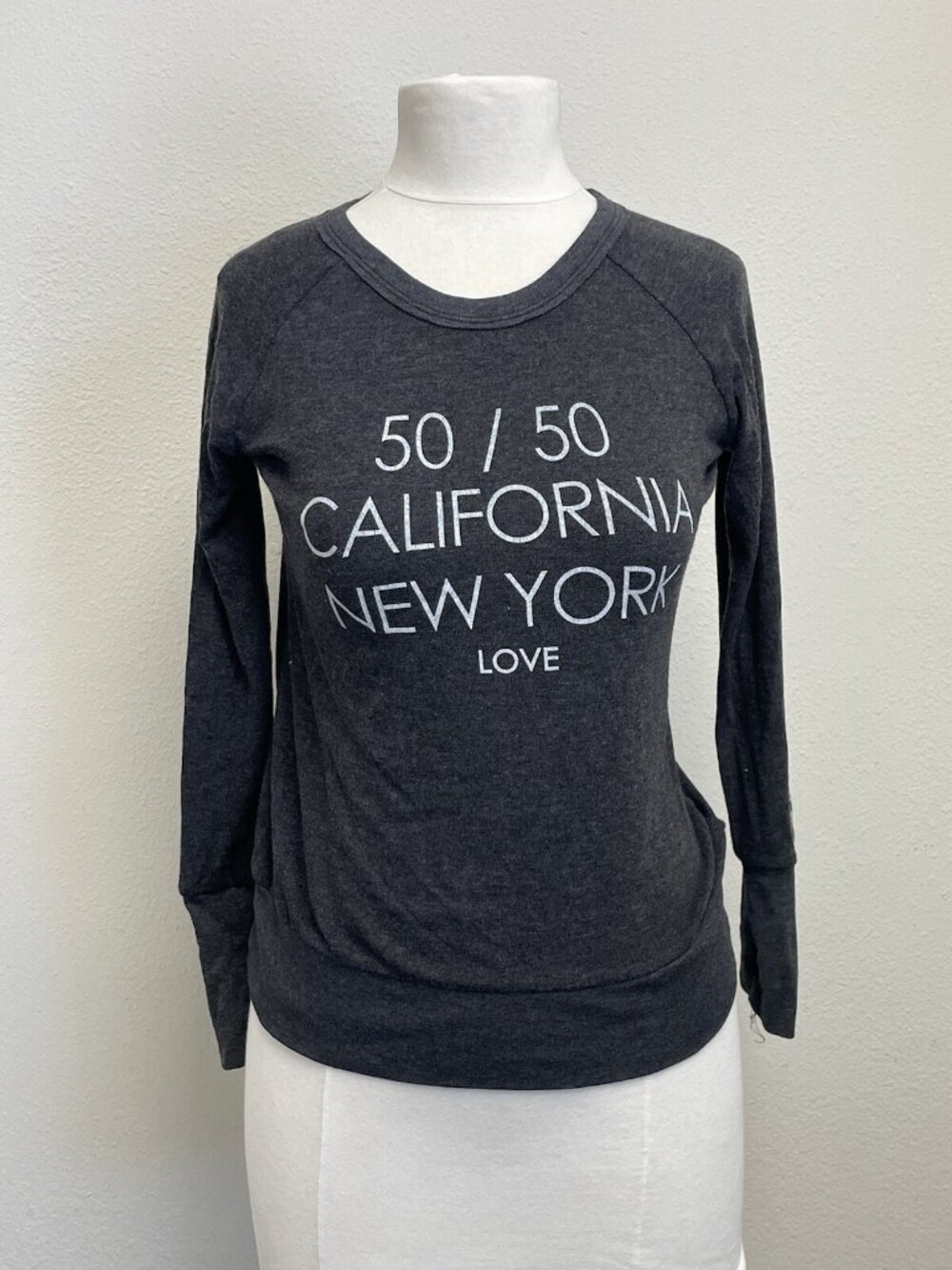 Rebel Yell Graphic Long Sleeve Shirt CA NY Love Logo Tee White Size M